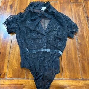 Victoria's Secret Black Lace Detail bodysuit